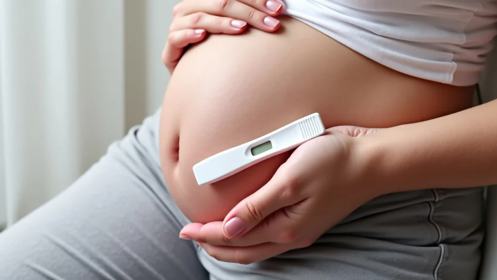 The image shows a negative pregnancy test with a single line, explaining what it means at five weeks.