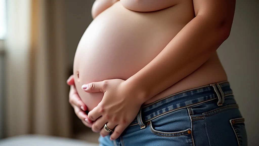 The image shows a pregnant woman holding a positive pregnancy test, highlighting the Baby 2 December Pregnancy Update Guide.