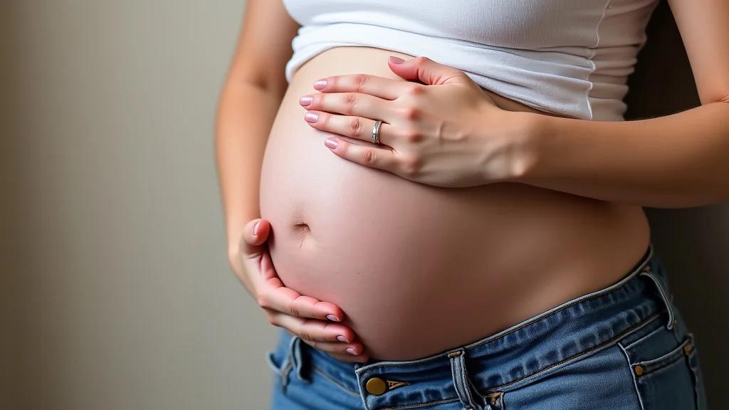 The image shows a subtle positive pregnancy test indicating early signs of pregnancy at three weeks.