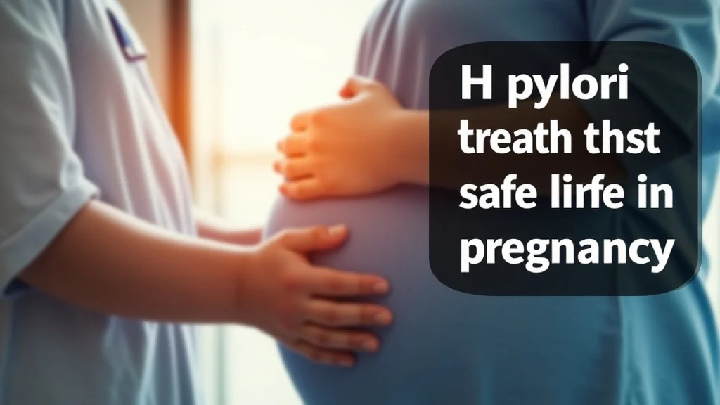 The image shows a patient undergoing an H pylori breath test, a safe option during pregnancy.