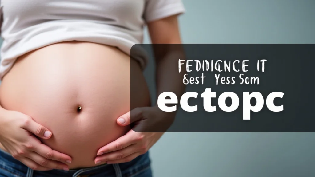 The image shows a positive pregnancy test, illustrating discussions about ectopic pregnancy.