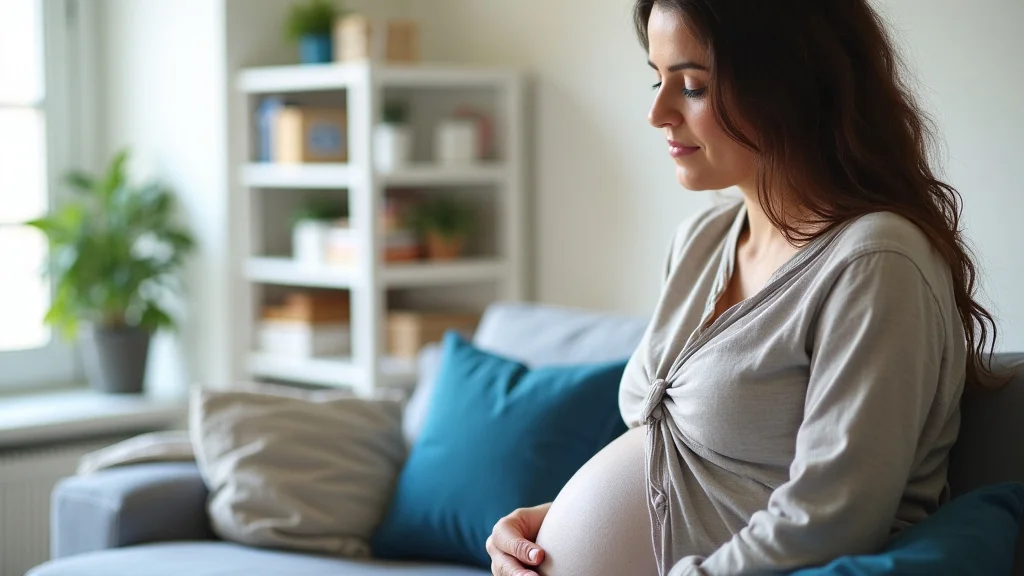 The image shows a pregnant person holding their abdomen, signifying Navigating Health 8 Quarter 2 Pregnancy.