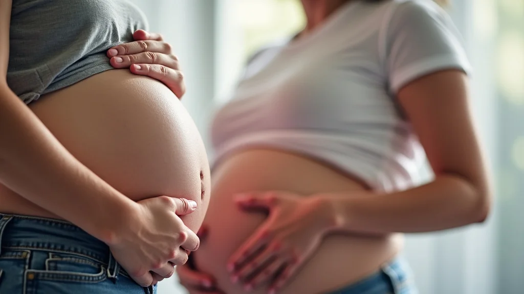 The image shows a colorful graphic illustrating a week by week pregnancy journey, referencing the NHS guide.
