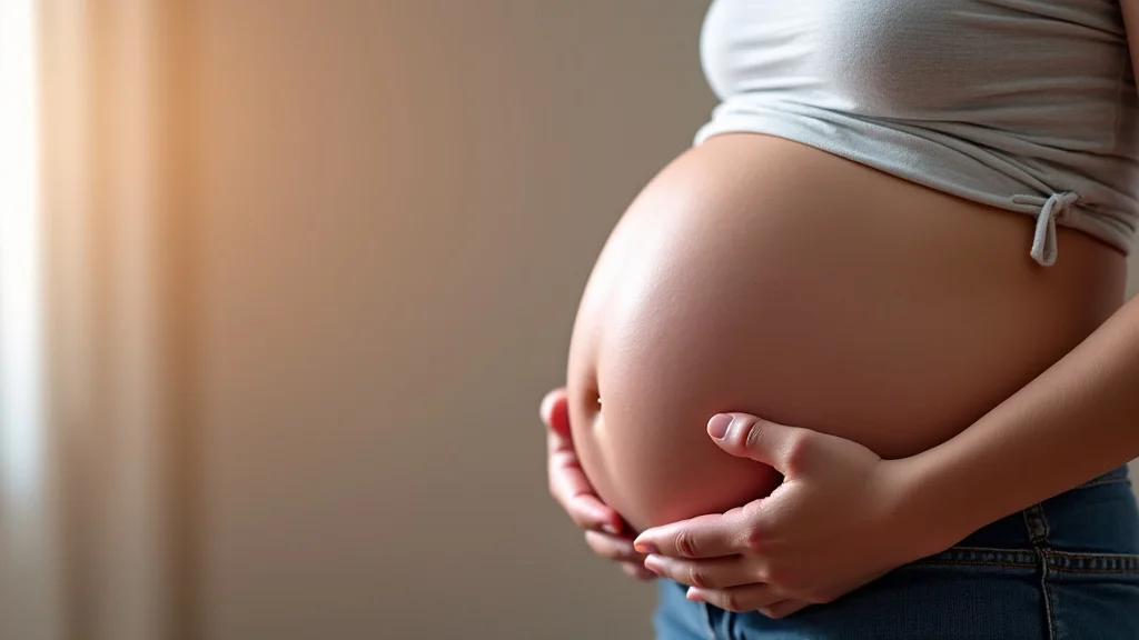 The image shows a detailed diagram illustrating the significant developmental changes in a pregnancy at 4 weeks.
