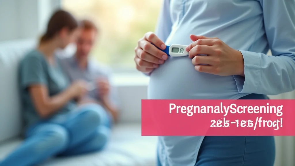 The image shows a timeline graphic illustrating the Pregnancy Screening Tests Timeline Explained, with test dates and results.