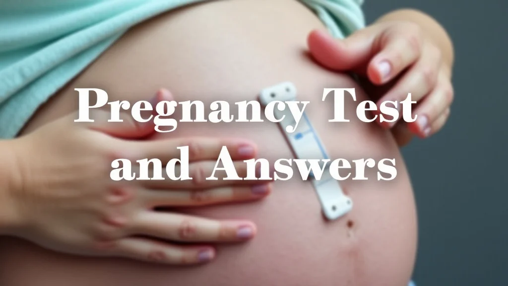 The image shows a positive pregnancy test with clear answers to common questions.