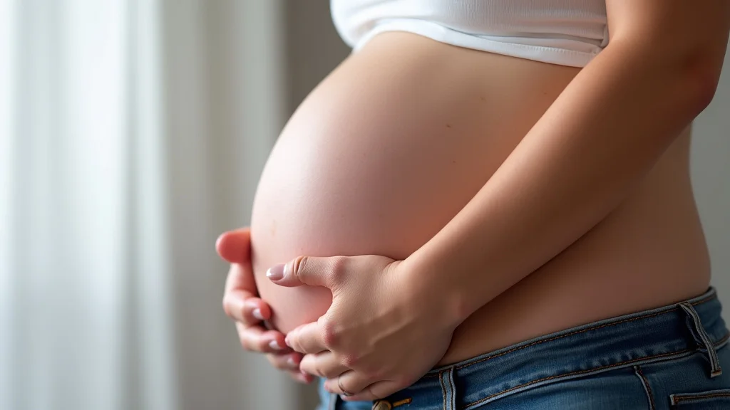 The image shows a pregnancy calculator interface with week and month details, explaining pregnancy week and month calculations.