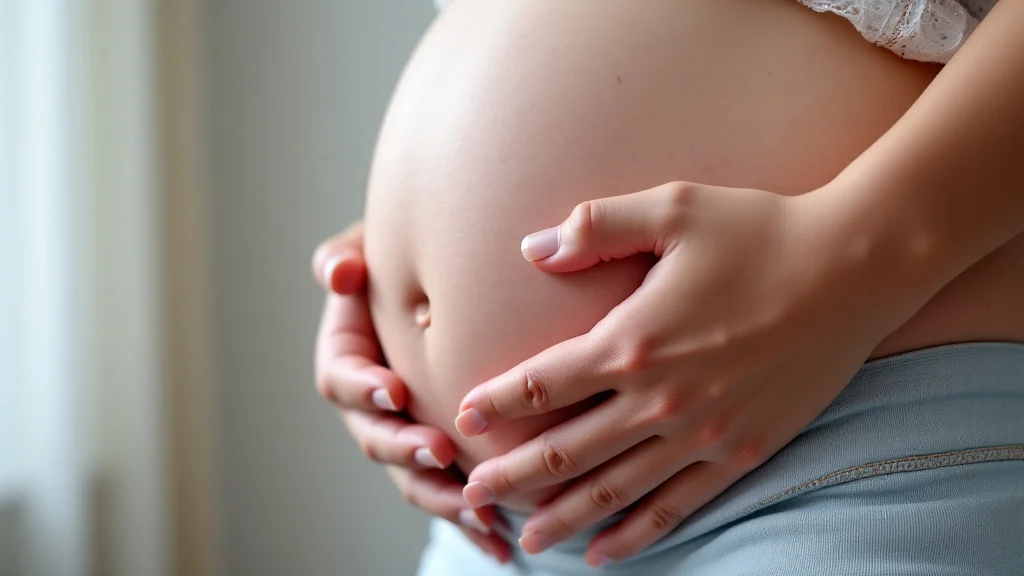 The image shows a woman pointing to a calendar with marked weeks, illustrating Pregnancy Week Calculation By LMP Made Simple.