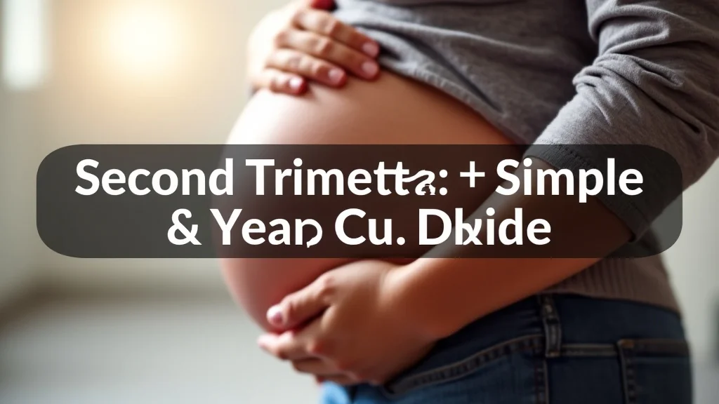 The image shows a calendar highlighting the weeks of the second trimester for a simple guide.