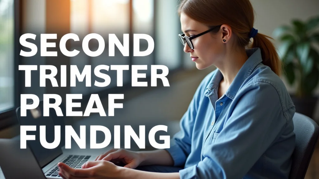 The image shows a simplified graphic explaining Second Trimester NSFAF Funding with icons and text.