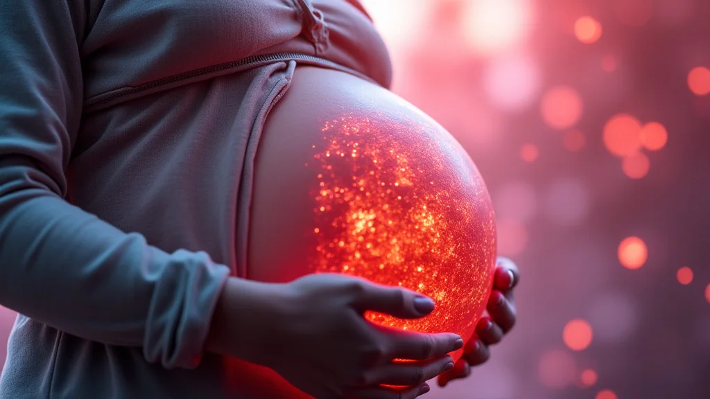 The image shows microscopic details of second trimester placenta tissue, illustrating key histological features.