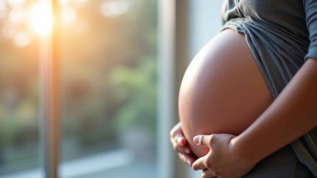 The image shows a timeline graphic illustrating pregnancy weeks, explaining the third trimester duration.