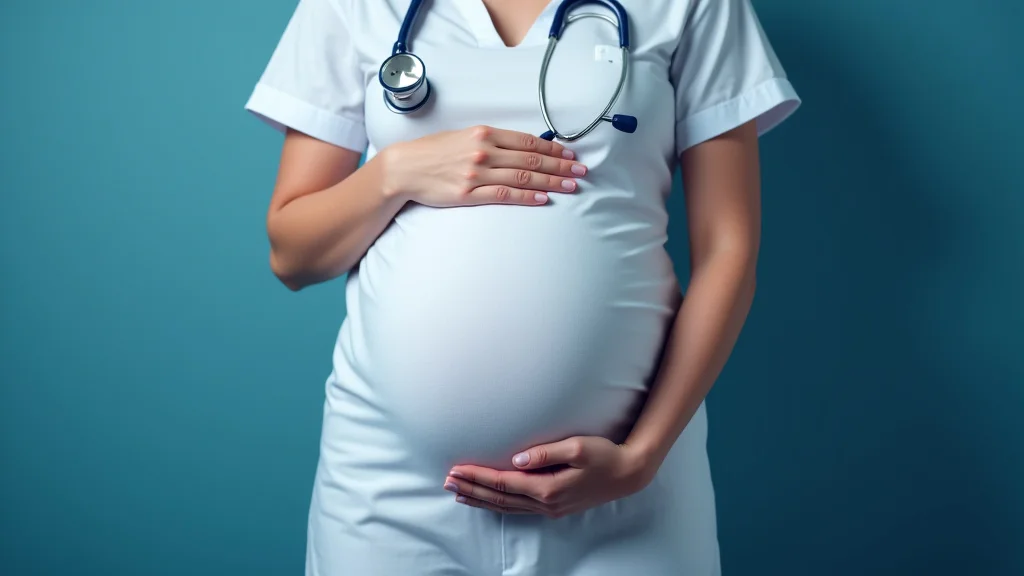 The image shows a woman holding a Third Trimester Labs Acog Guide booklet, illustrating pregnancy information.
