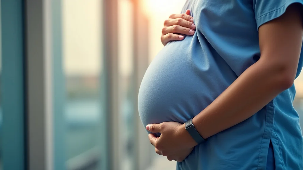 The image shows a stylized graphic representing pregnancy and medical billing, relating to Third Trimester Weeks ICD 10 Codes Explained.