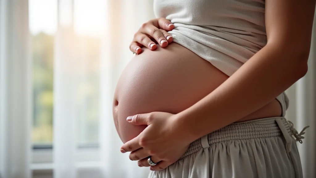 The image shows a timeline illustrating pregnancy weeks and months, helping to understand pregnancy milestones.