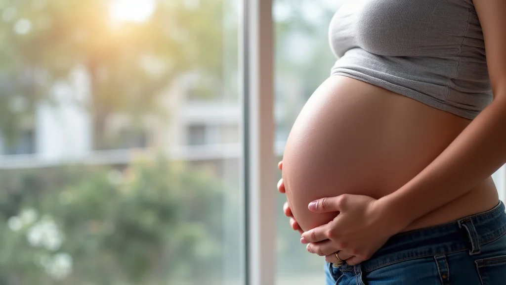This image shows a pregnant person in their third trimester, illustrating Understanding Third Trimester In Weeks.