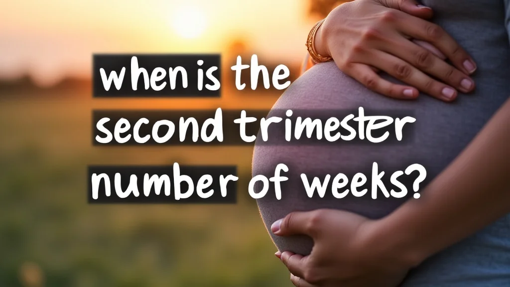 The image shows a calendar highlighting weeks 14 through 27, marking the second trimester duration.