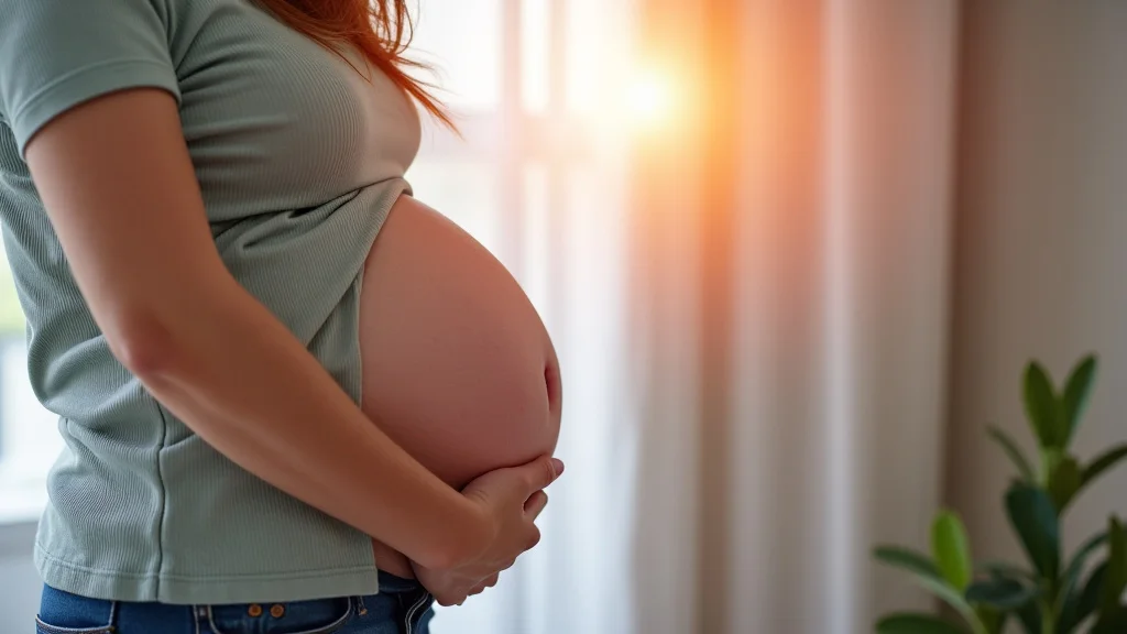 The image shows a user interacting with a digital interface of Your Interactive Pregnancy Week by Week Guide.